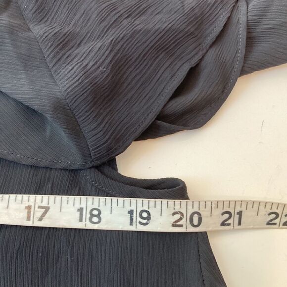 NWT Ann Taylor, black poncho / ruffle top chiffon type fabric. Size small - Picture 6 of 8